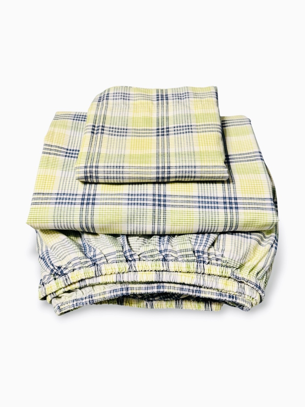 Nautica Plaid Twin Sheet Set NWOT Blue Yellow Green White